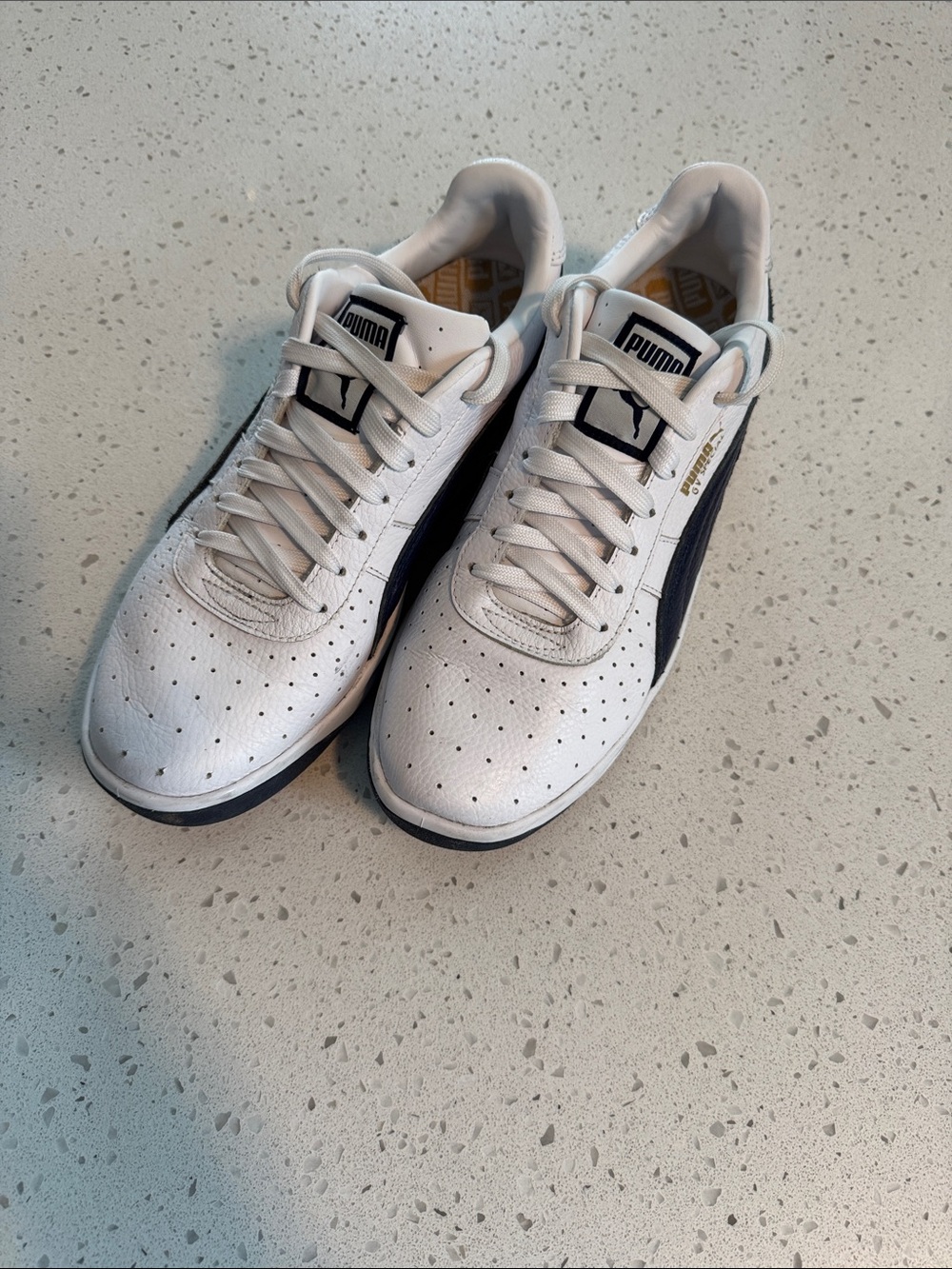 Puma White Sneakers with Black Formstrip